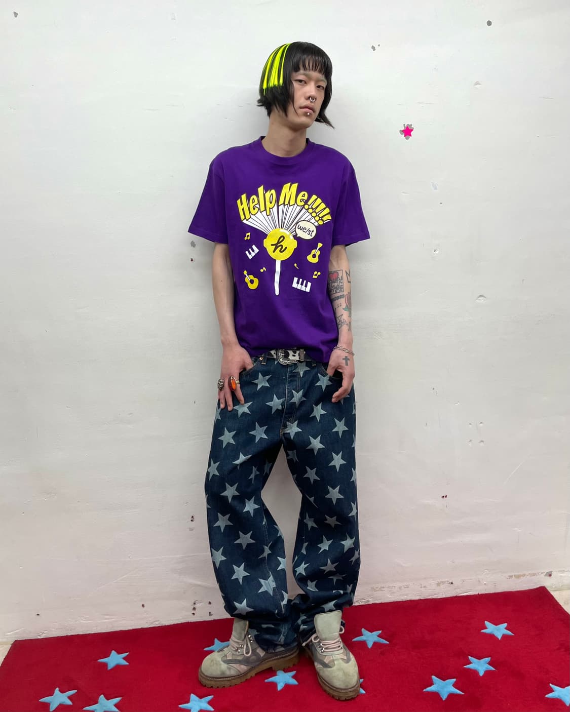 Halp Me Yellow Candy Purple T-shirt 상품이미지5
