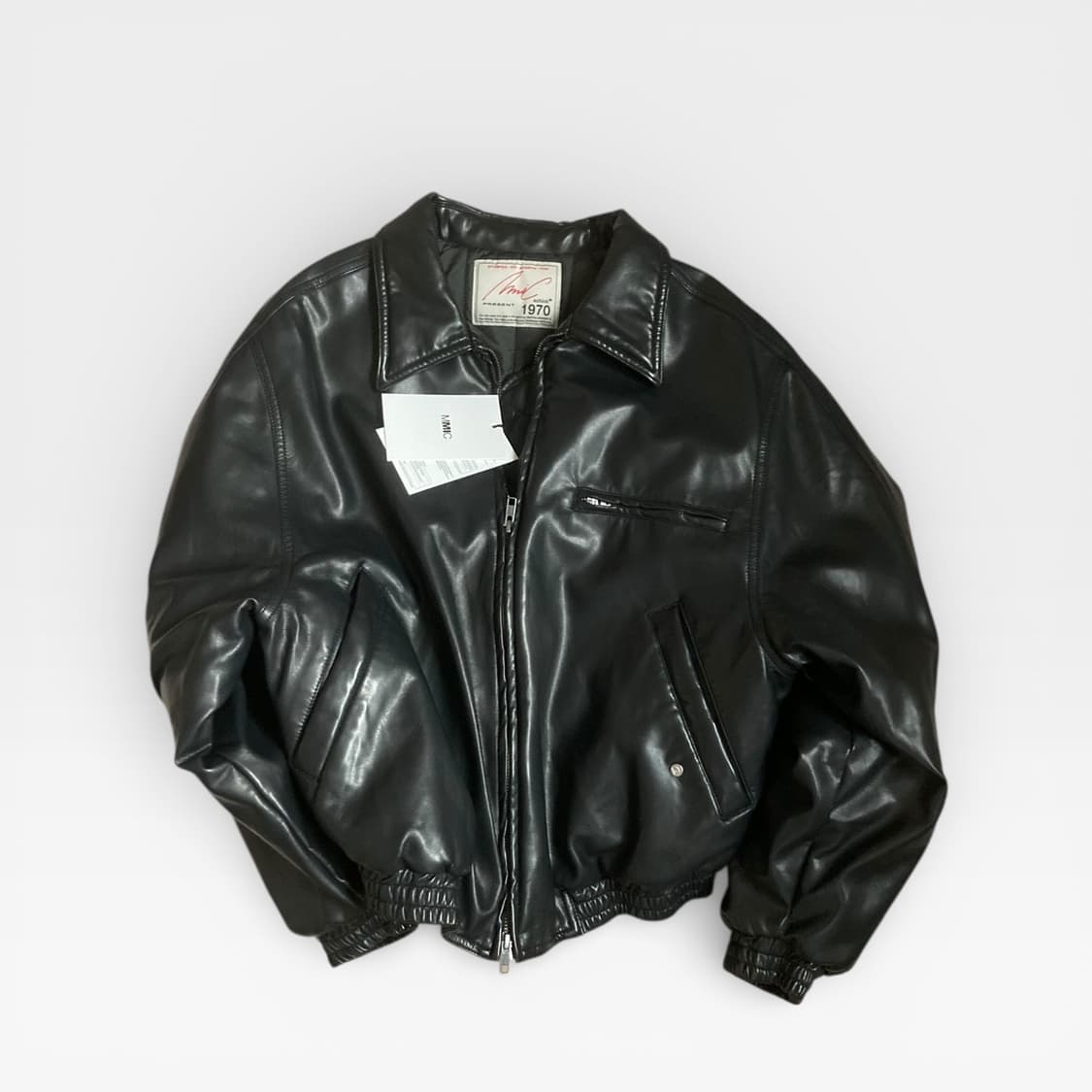 엠엠아이씨 인서트 레더 봄버 블랙 상품이미지4