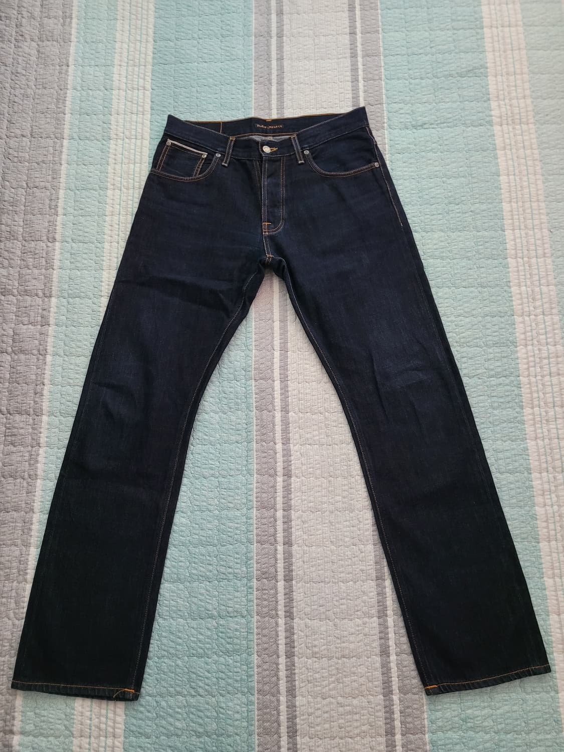 누디진 스트레이트알프 13온스 드라이 진청셀비지 탭33 실31-32사이즈 상품이미지1