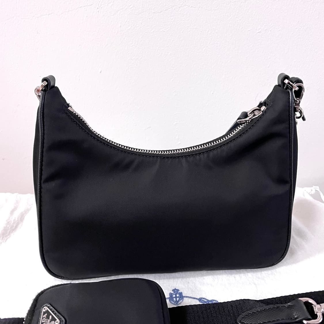 [S급/정품] 프라다 테수토 사피아노 2005 호보백 가방 블랙 상품이미지4