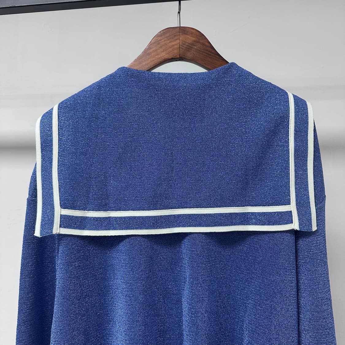 럭키슈에뜨 세일러카라 펄 니트 블루 (가슴단면52cm) J36 상품이미지7