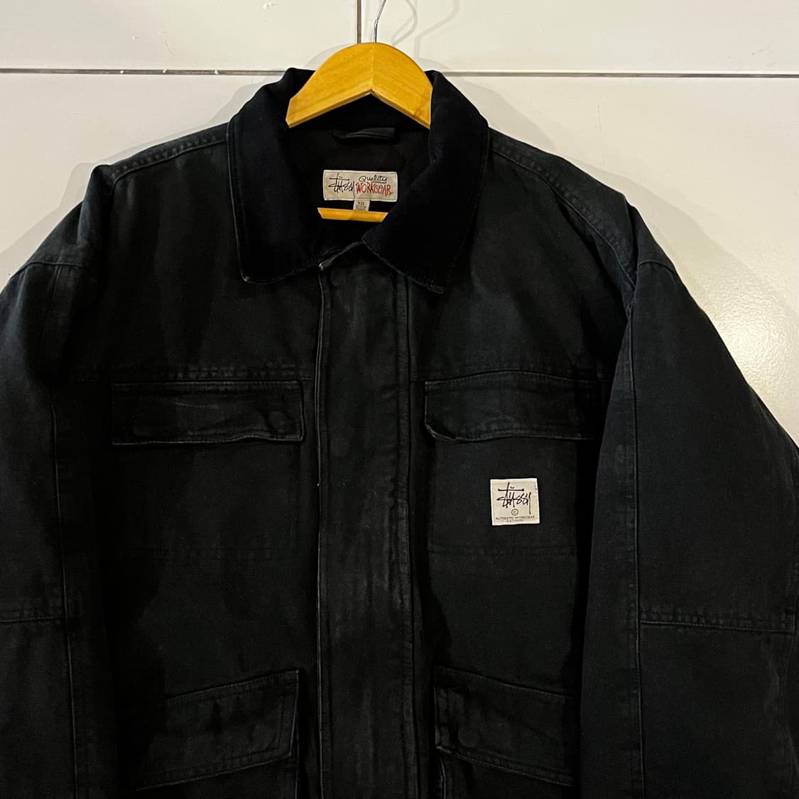 스투시 워시드 캔버스 샵 워크자켓 블랙 상품이미지4