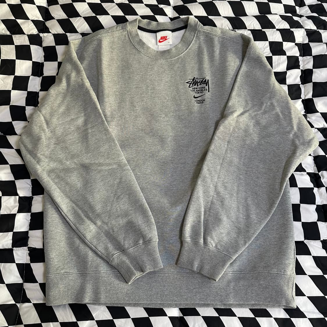나이키 x 스투시 NRG ZR 플리스 크루넥 헤더 그레이 상품이미지2