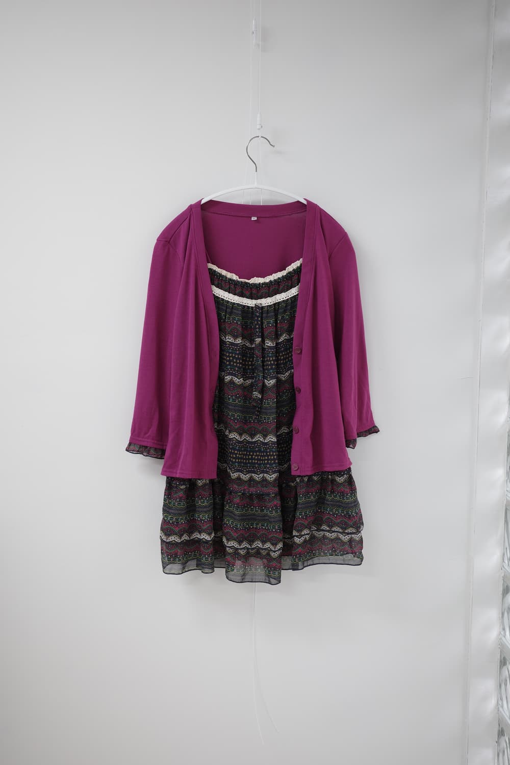 Larered purple pink sleeve tee 상품이미지1