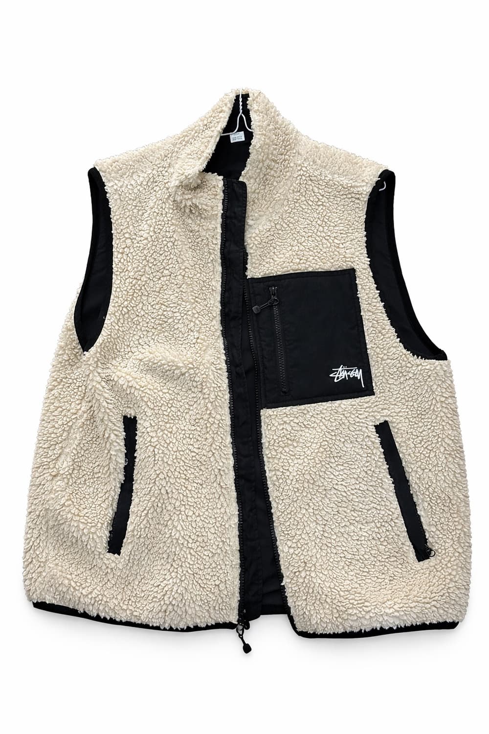 스투시 쉐르파 리버시블 베스트 베이지 양털 조끼 후리스 상품이미지1