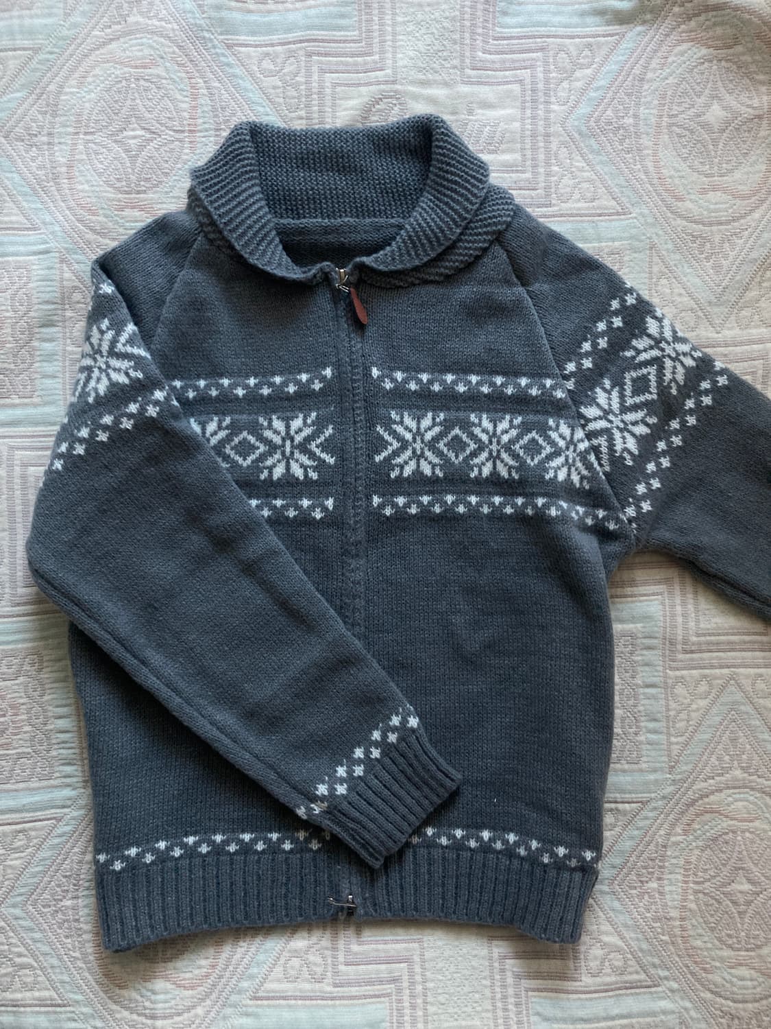 노르딕 눈꽃 패턴 니트 가디건 상품이미지1