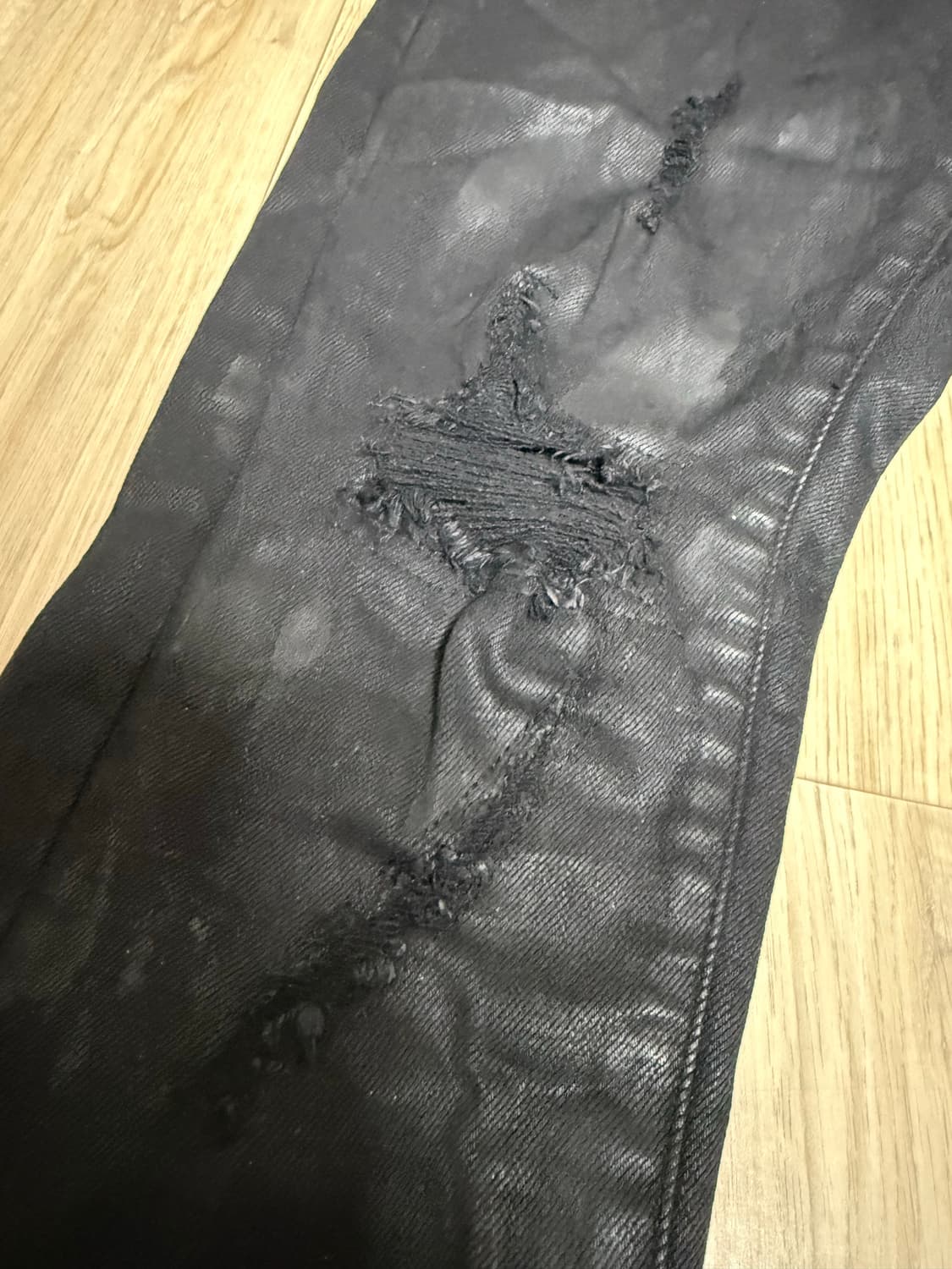 퍼플브랜드 oil spill jean black 상품이미지3