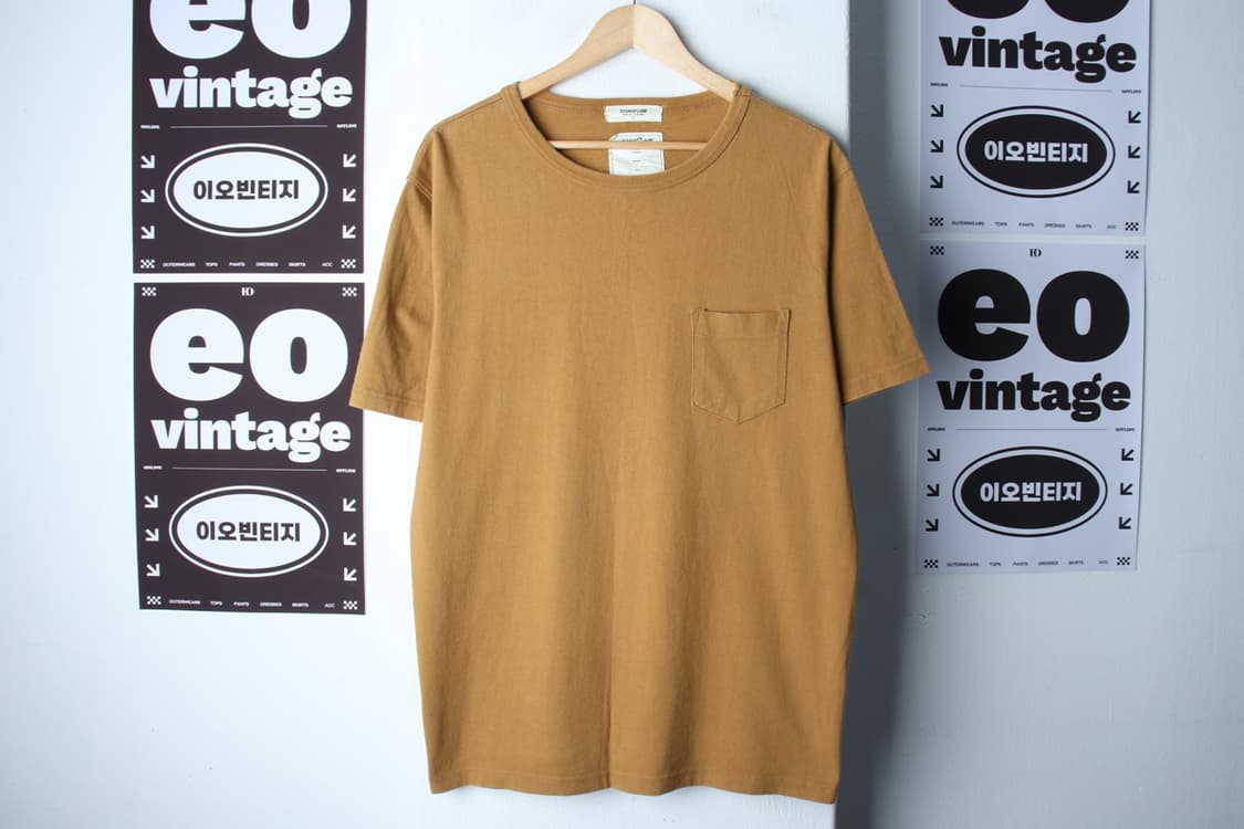 (L-XL) 모노플로우 반팔 티셔츠 포켓 브라운 아메카지-H32150 상품이미지2