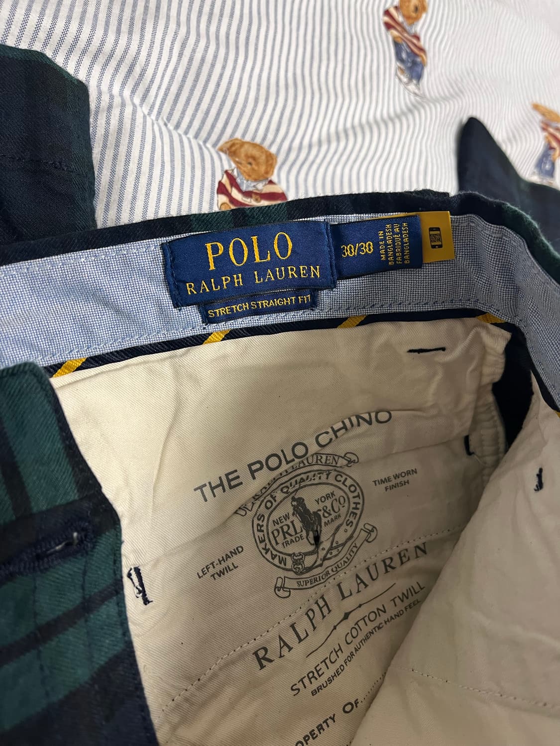 (미착용) 폴로 랄프로렌 타탄 체크 치노 팬츠 블랙와치 30인치 상품이미지5