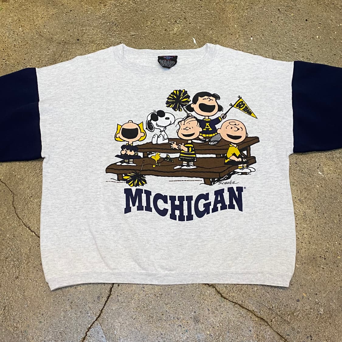 80s Made in USA 빈티지 미시건 스누피 찰리브라운 맨투맨  상품이미지3