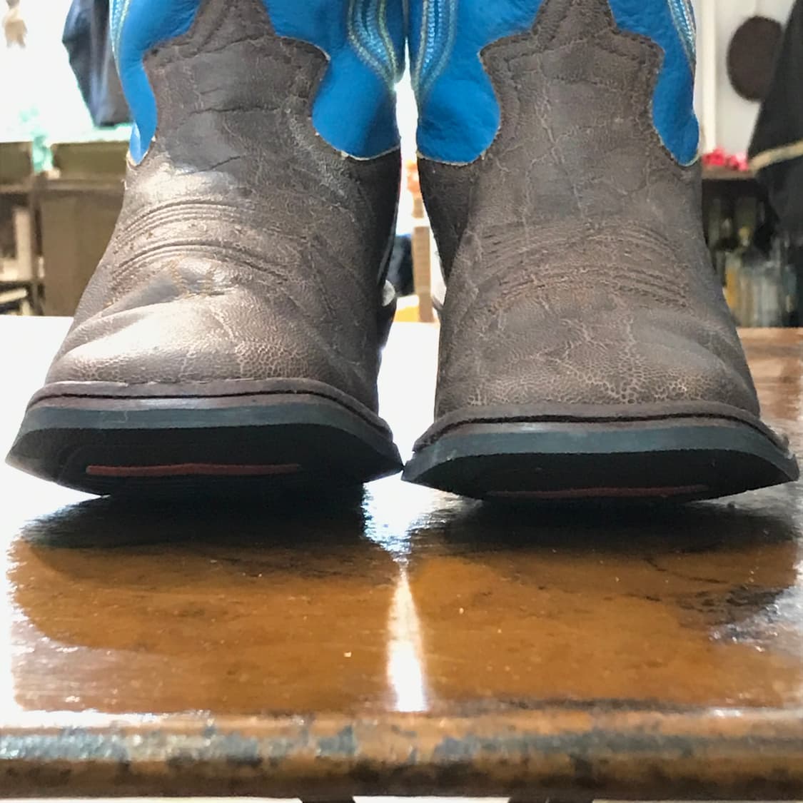 토니라마 브라운 블루 배색 웨스턴 부츠 275 사이즈 상품이미지9