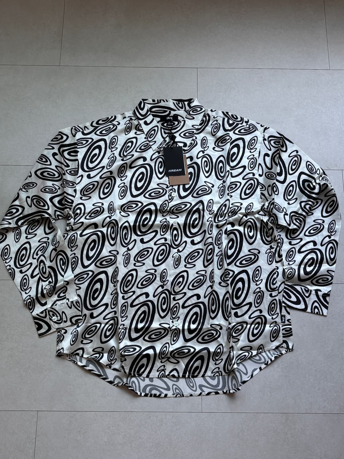 STUSSY Swirly Silk Shirt L / 실크 100% 패턴  상품이미지1