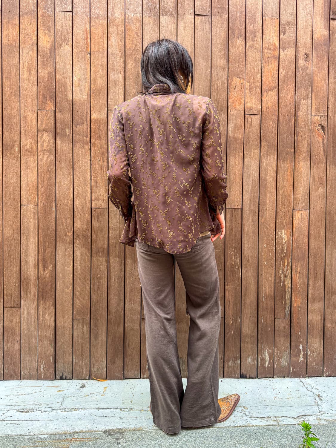 Brown Flare Linen Pants 상품이미지5