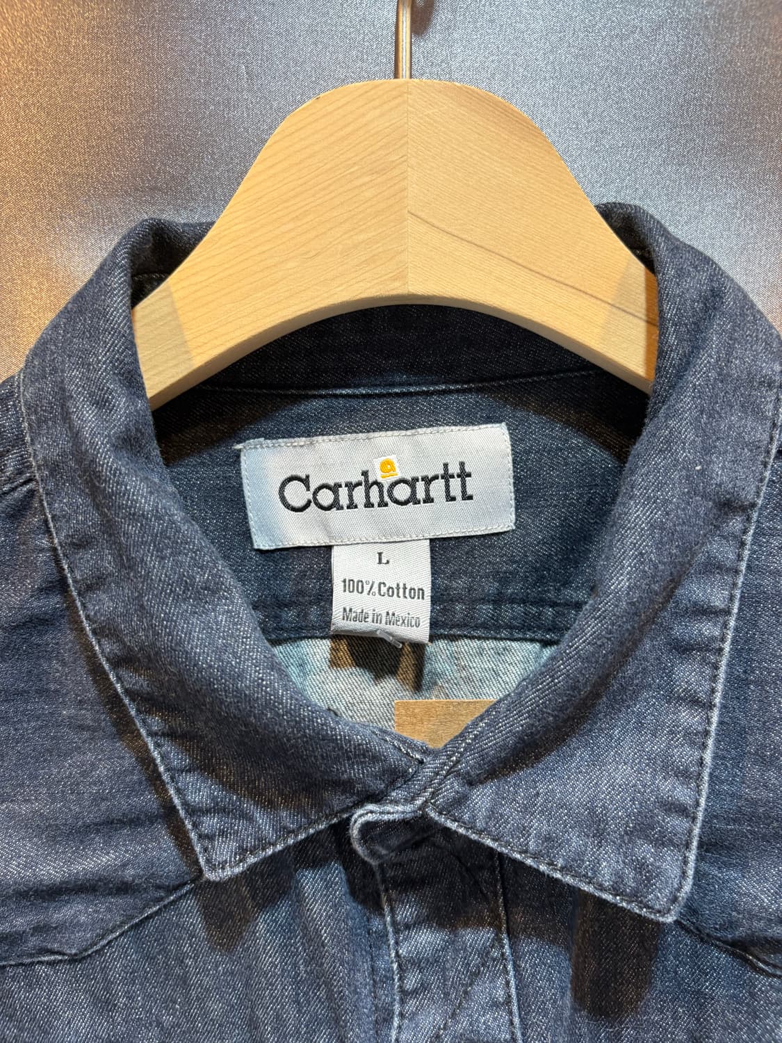 L Carhartt 칼하트 투포켓 다크네이비 셔츠 상품이미지5
