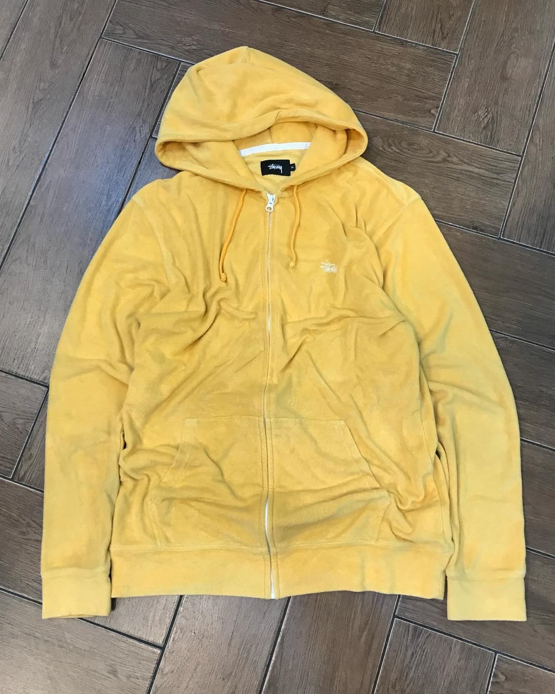 Stussy Logo Yellow Hood Zip-Up 상품이미지7