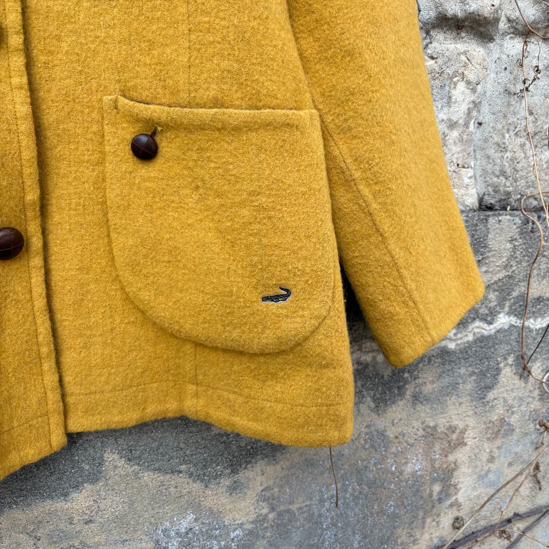 크로커다일 체크 안감 모리 울 아메카지 보헤미안 여성 빈티지 자켓 코트 상품이미지4