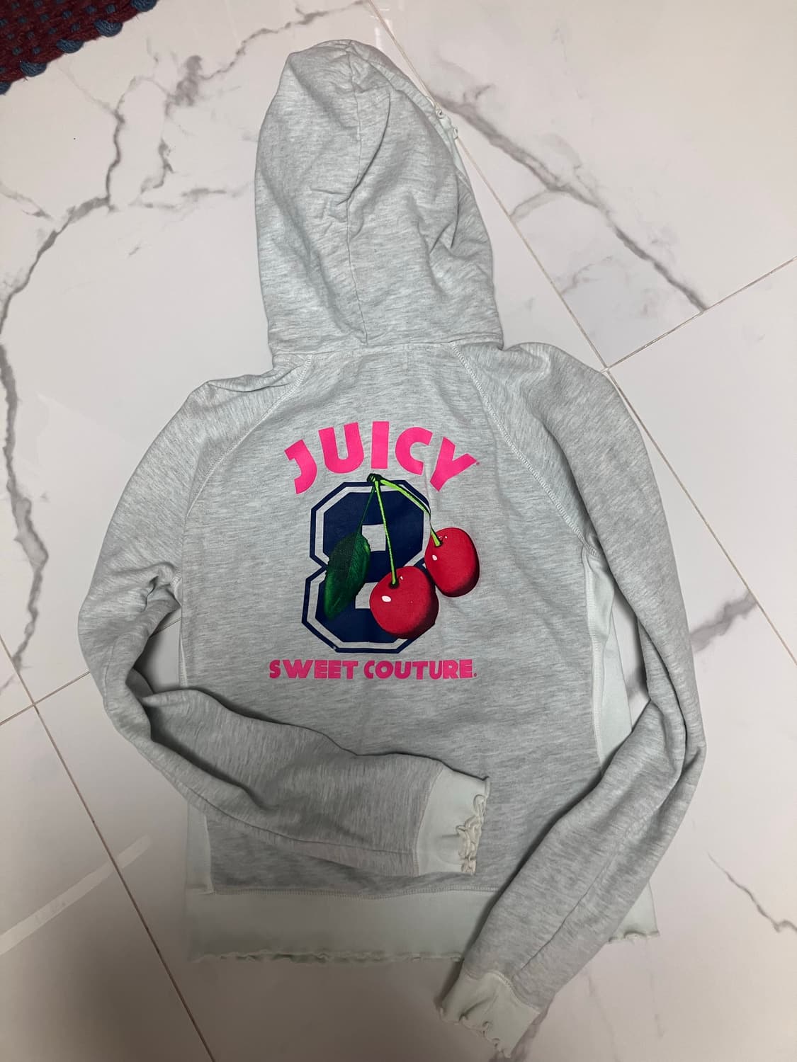 Y2K 쥬시 꾸뛰르 회색 후드집업 M 체리 프린트 상품이미지1