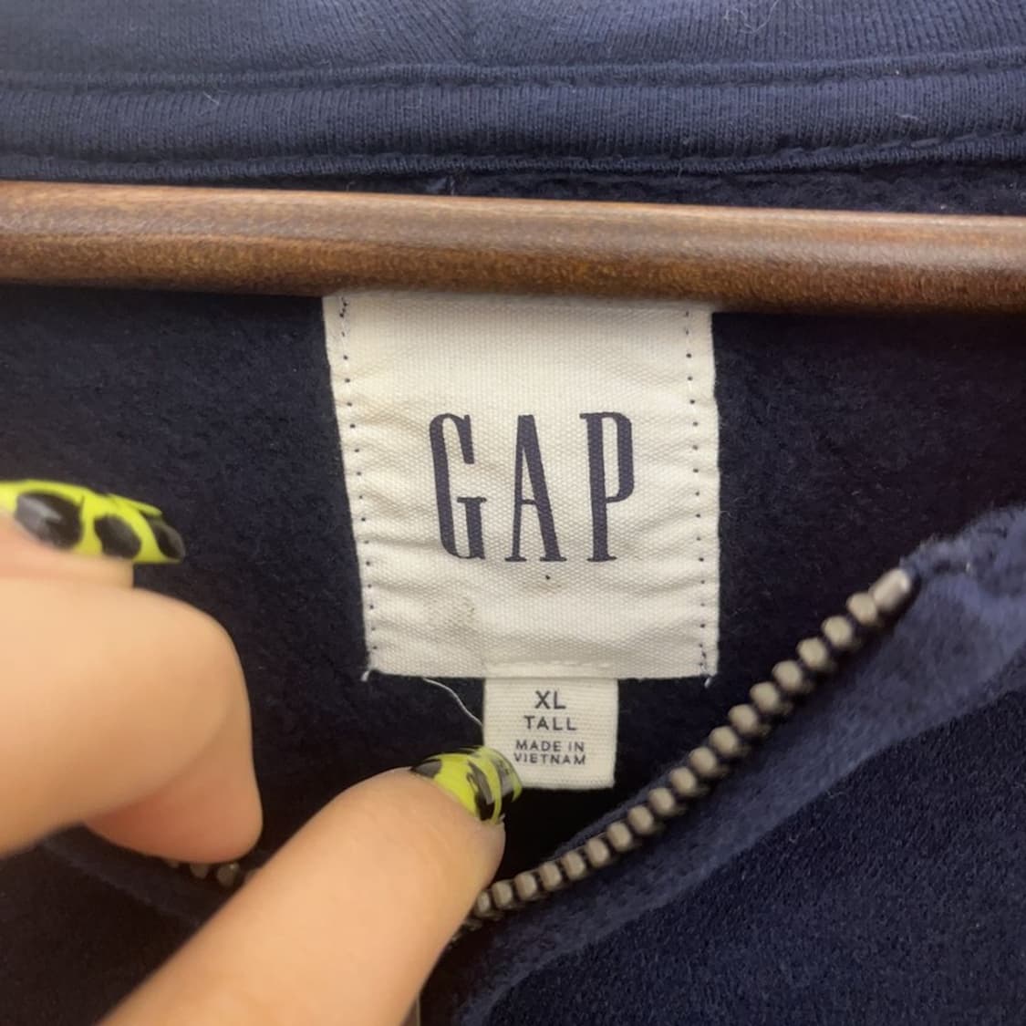 갭 올드스쿨 빈티지 오버핏 약기모 후드 집업 XL C07492 상품이미지5