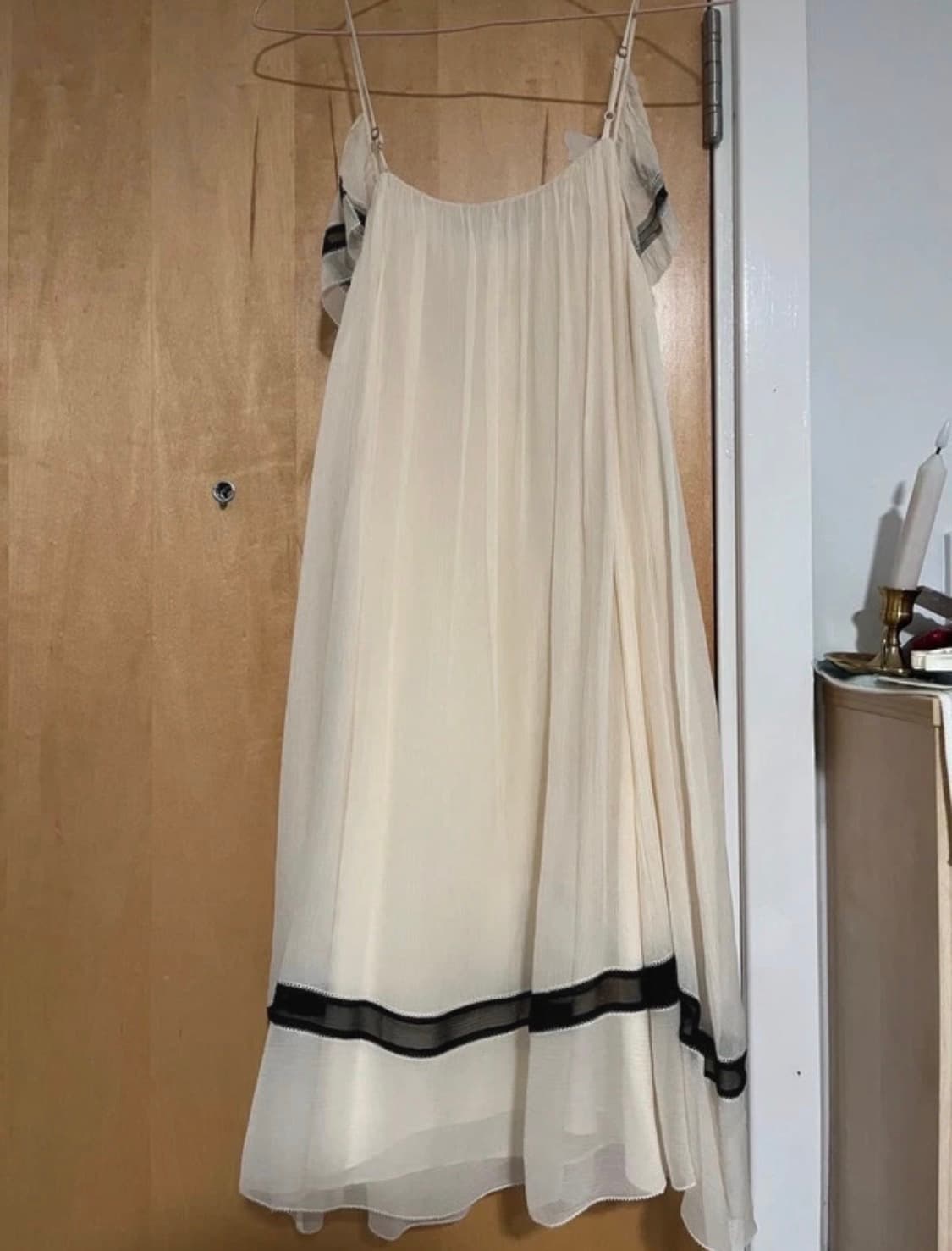 BCBG Maxazria 빈티지 실크 러플 드레스 상품이미지3