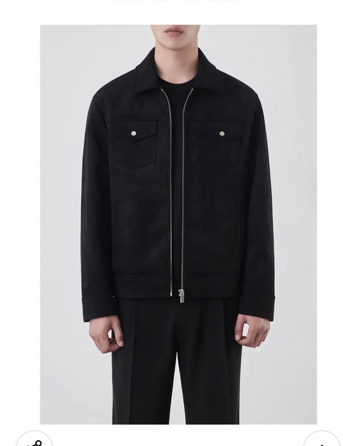 미나브 minav 블랙 스웨이드 블루종 자켓 L 사이즈 상품이미지1