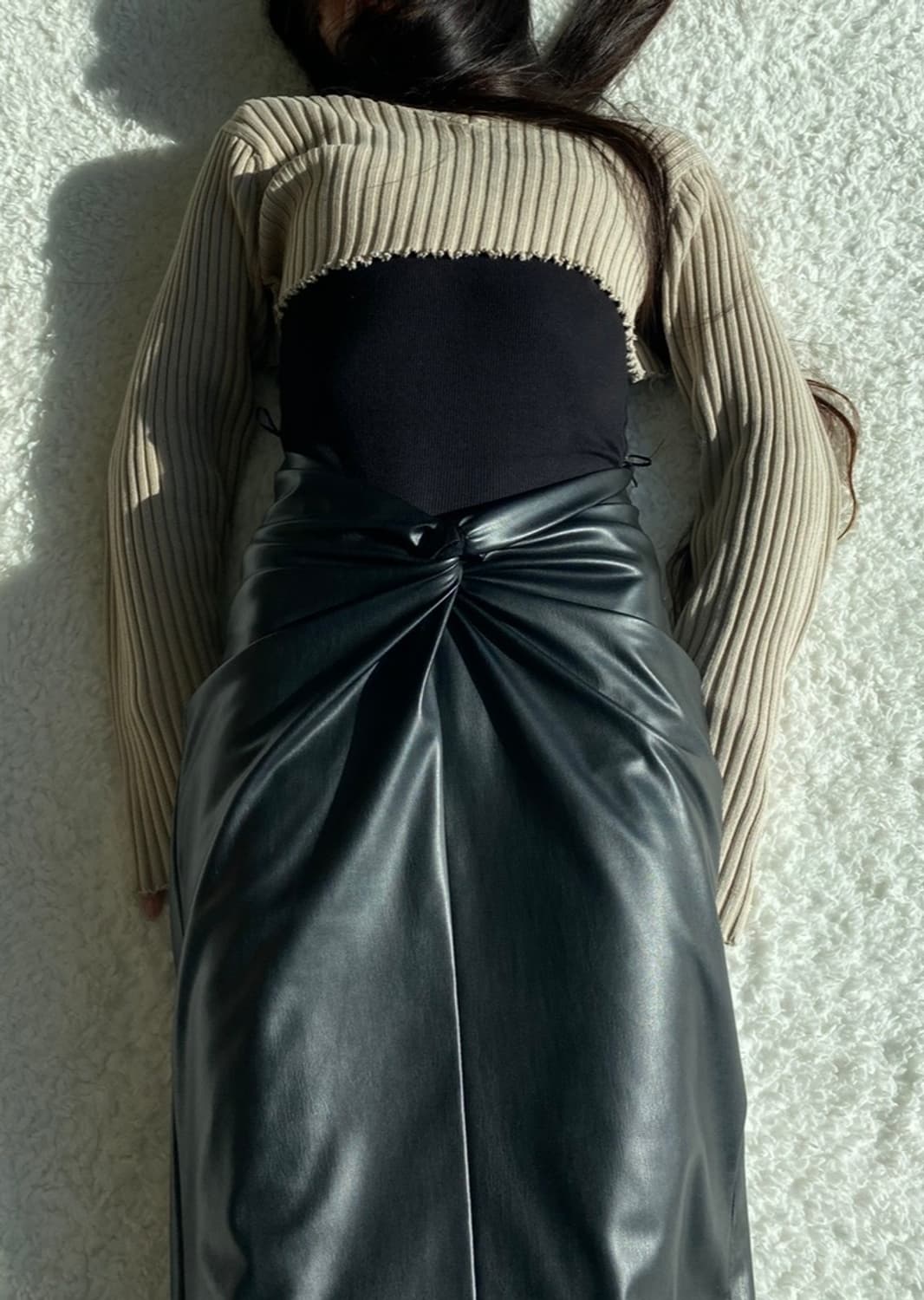 레더 맥시 스커트 상품이미지1