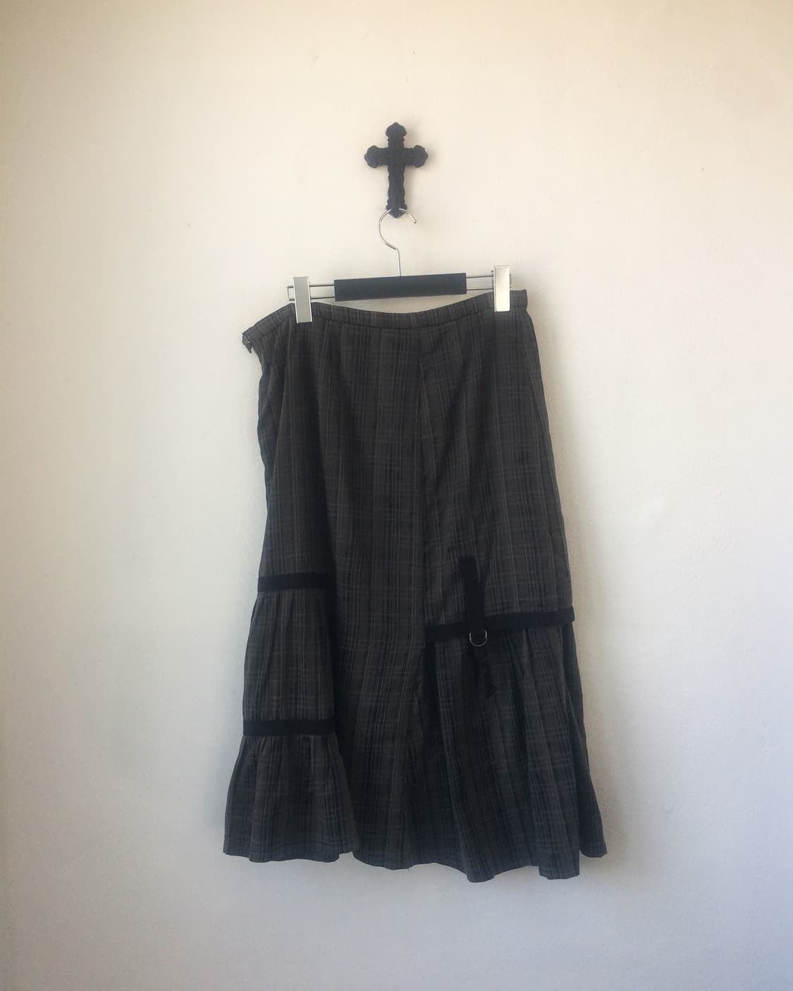 Belted point check pattern skirt 상품이미지3