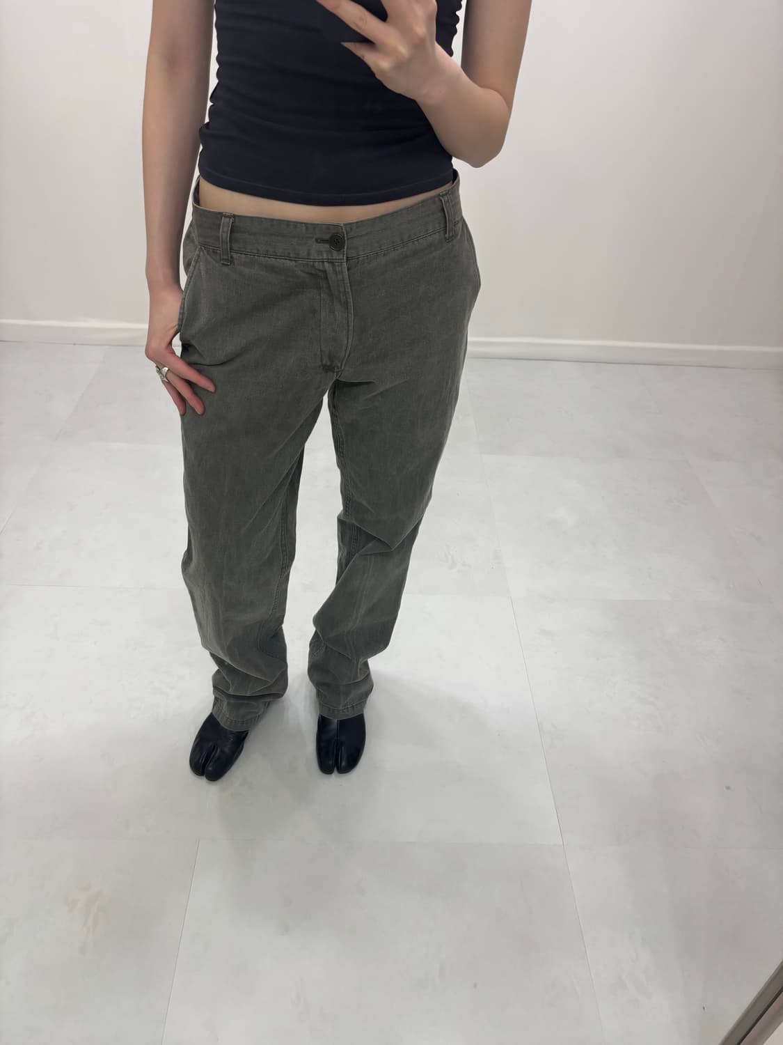 KHAKI GRAY WASHED PANTS 상품이미지5