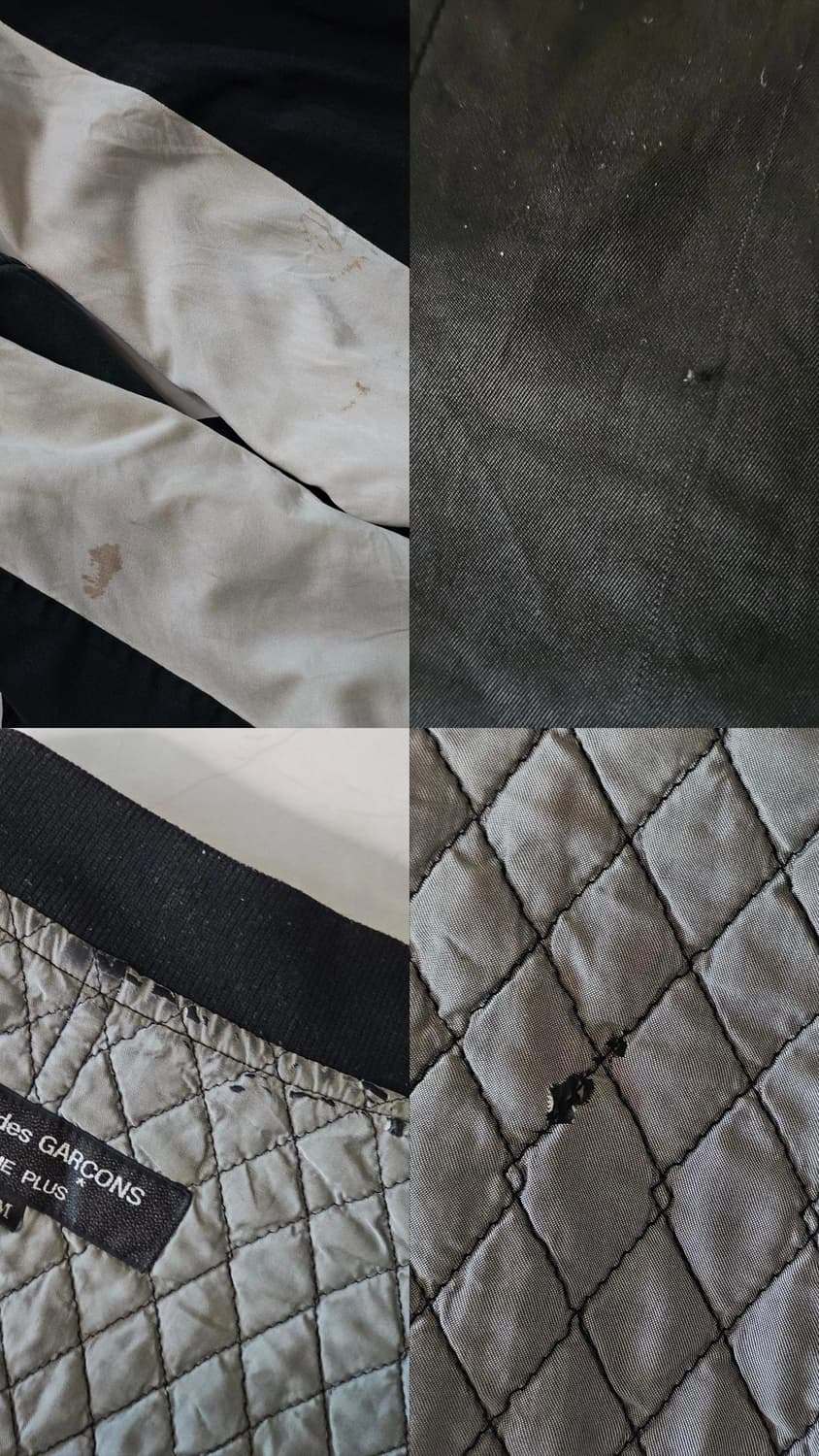 (RARE!) 1990fw 꼼데가르송 옴므 플러스 리버시블 크롭 자켓 상품이미지10