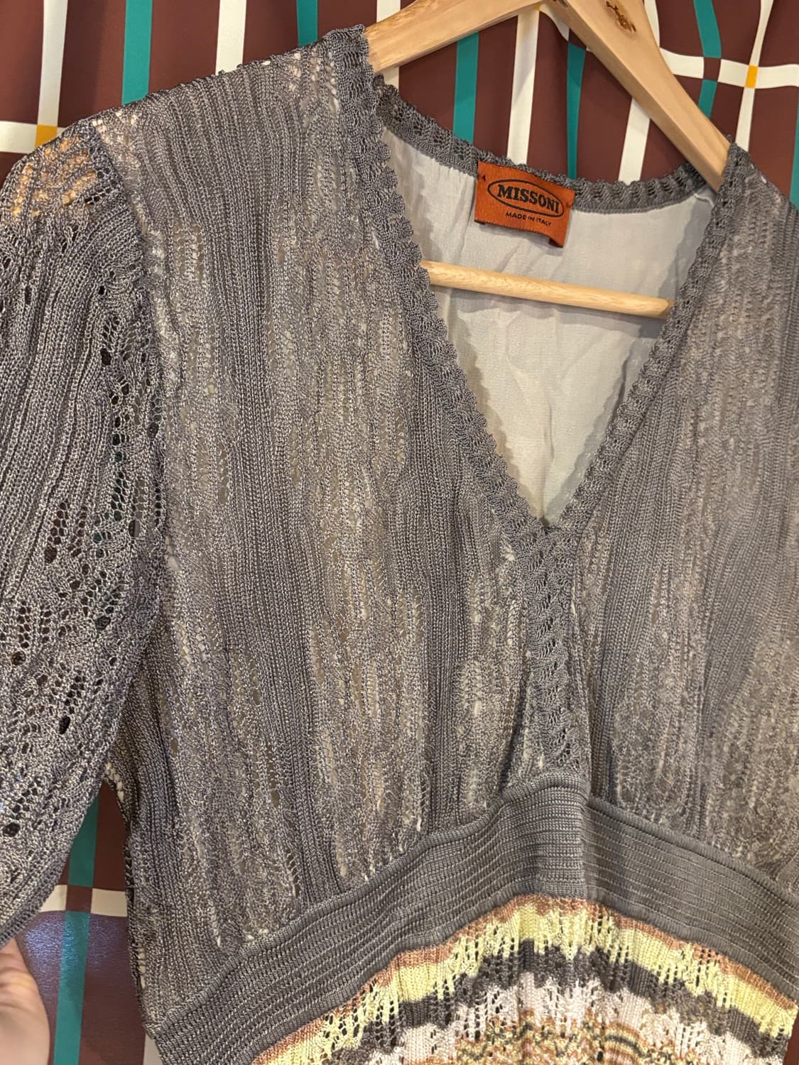 미쏘니 니트 원피스 그레이 멀티컬러 상품이미지6