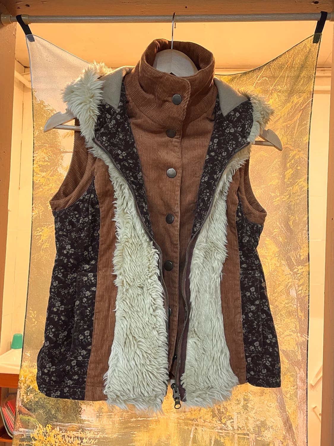 VTG 패치 레이어드 코듀로이 조끼 (투웨이) 상품이미지3