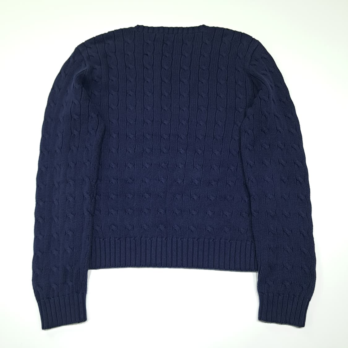 CK002 L 폴로 00s 케이블 화이트포니 네이비 니트스웨터 상품이미지6