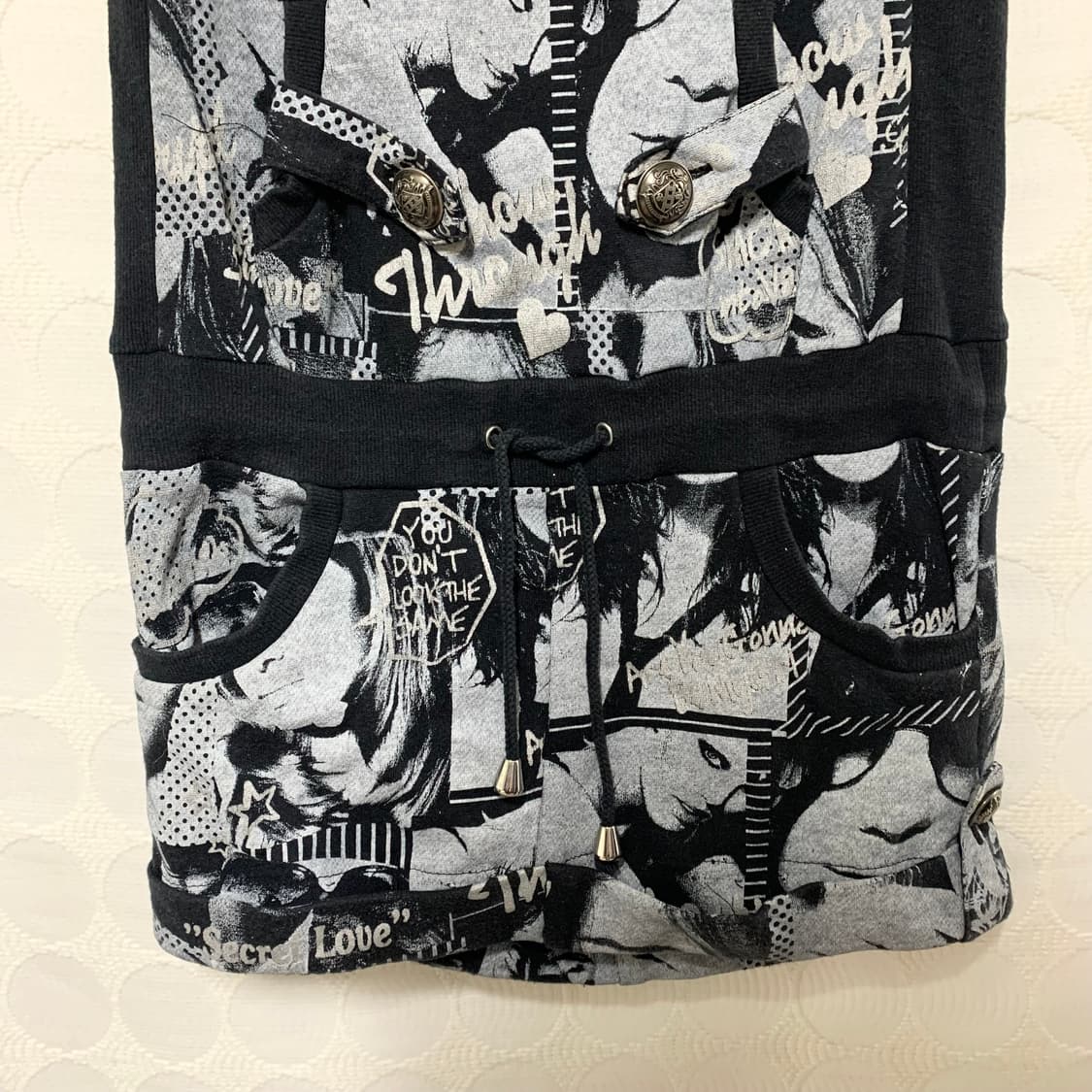 빈티지 프린트 스트랩리스 원피스 상품이미지5