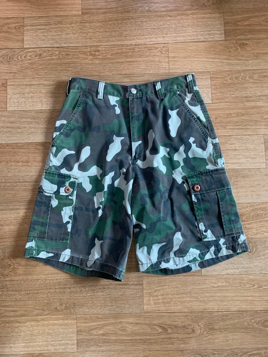 90s 올드스투시 카모 버뮤다 팬츠 상품이미지1