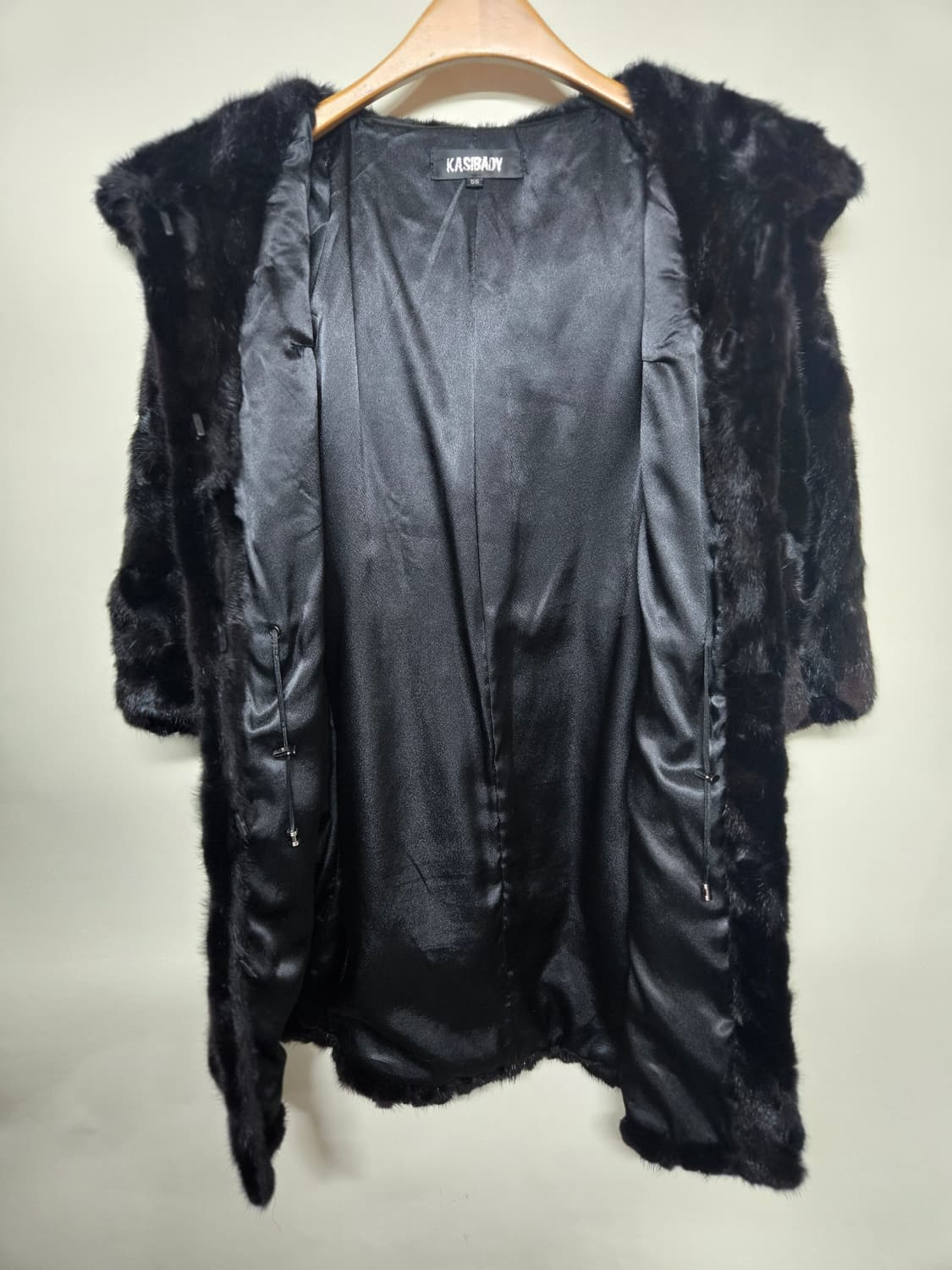 KASI BADY 키시바디 블랙+갈색 8부  롱밍크 코트 55 상품이미지3