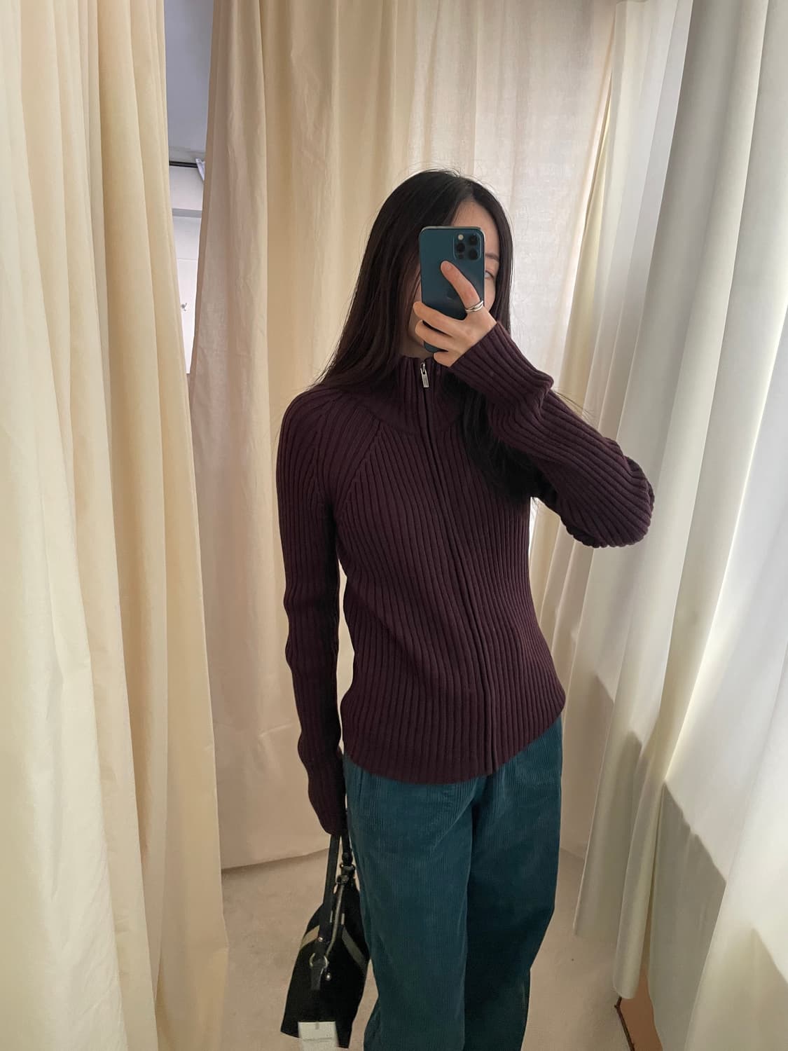 vintage merino wool zip-up cardigan 상품이미지7