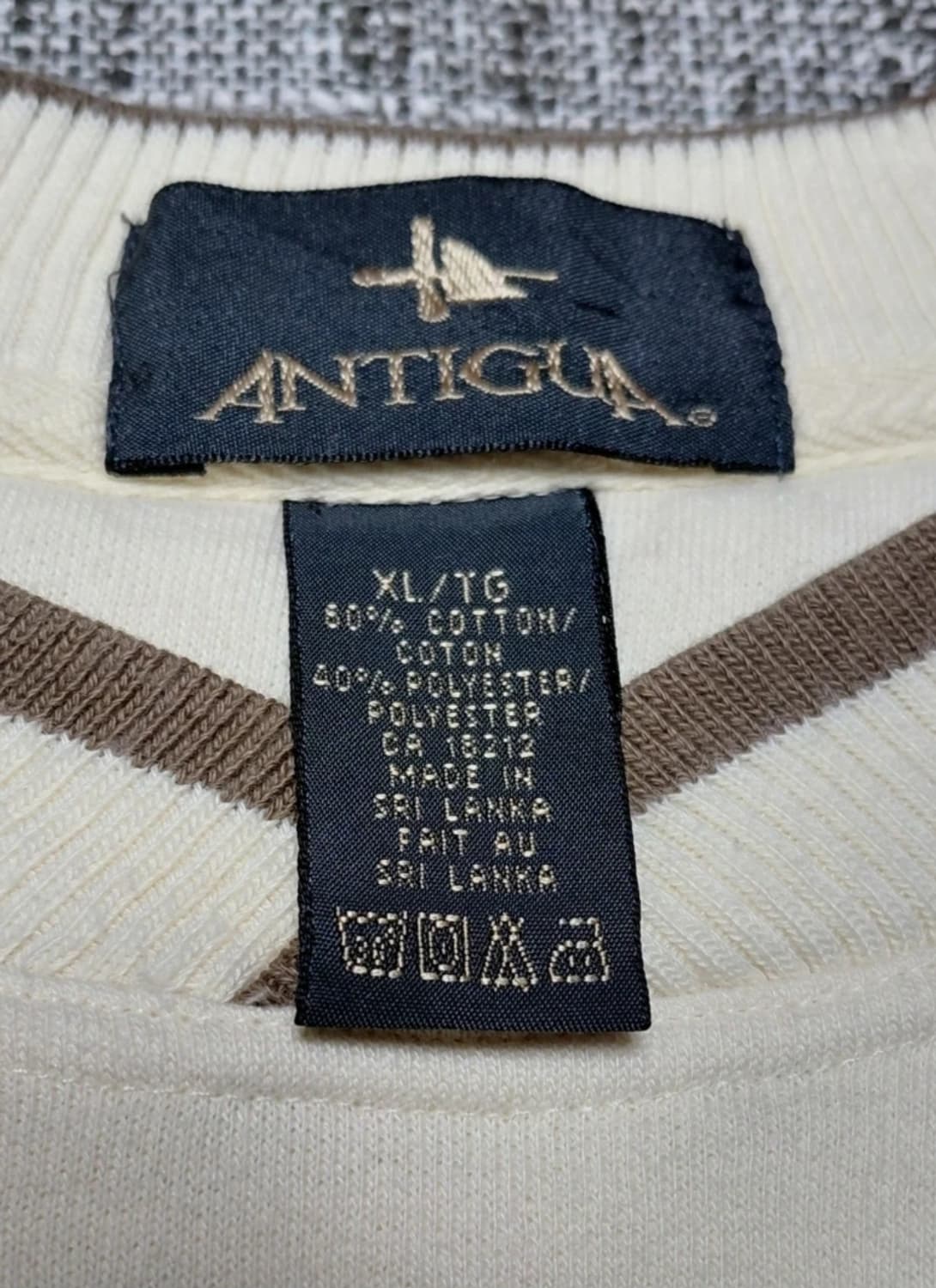 Antigua 기모 맨투맨 티셔츠 XL 아이보리 상품이미지3