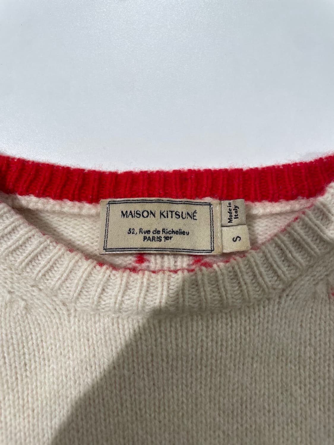 메종 키츠네 아이보리 폭스 헤드 스타즈 스웨터 상품이미지7