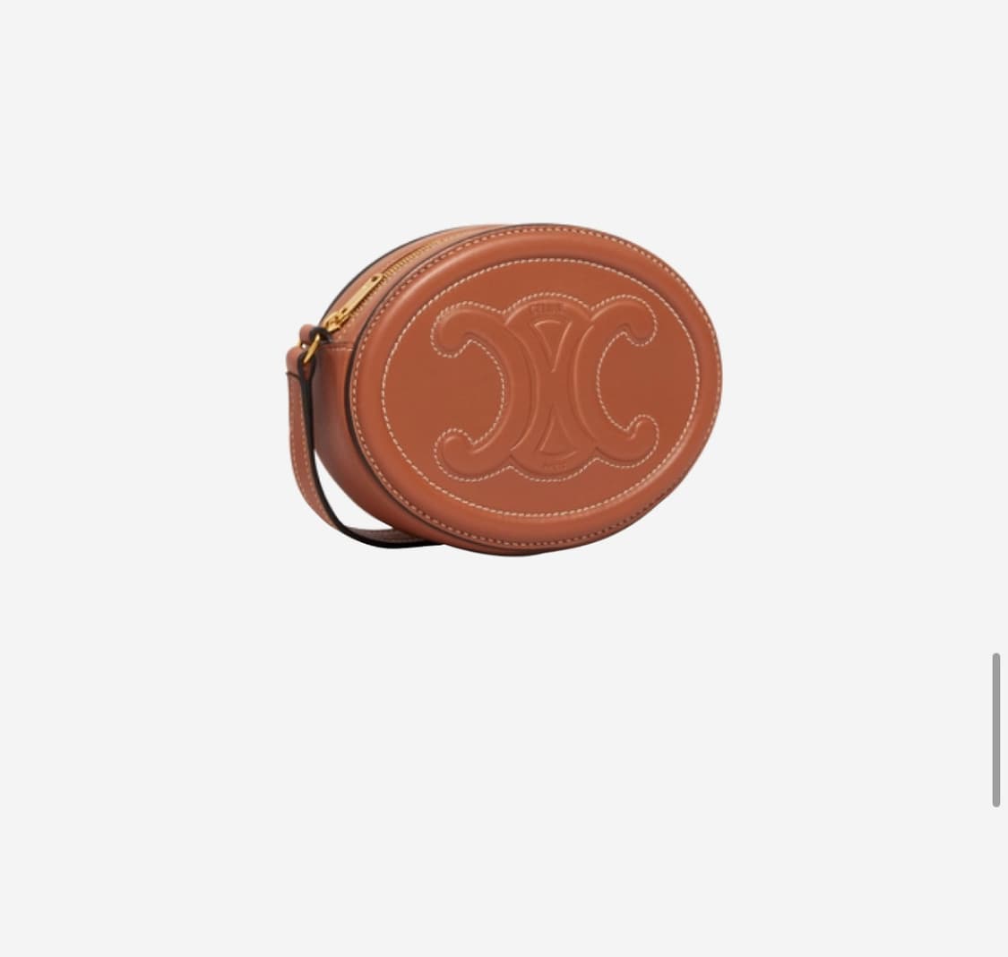 새상품) 셀린느 스무스 카프스킨 크로스바디 오발 퍼스 레더 트리옹프 탄 상품이미지2