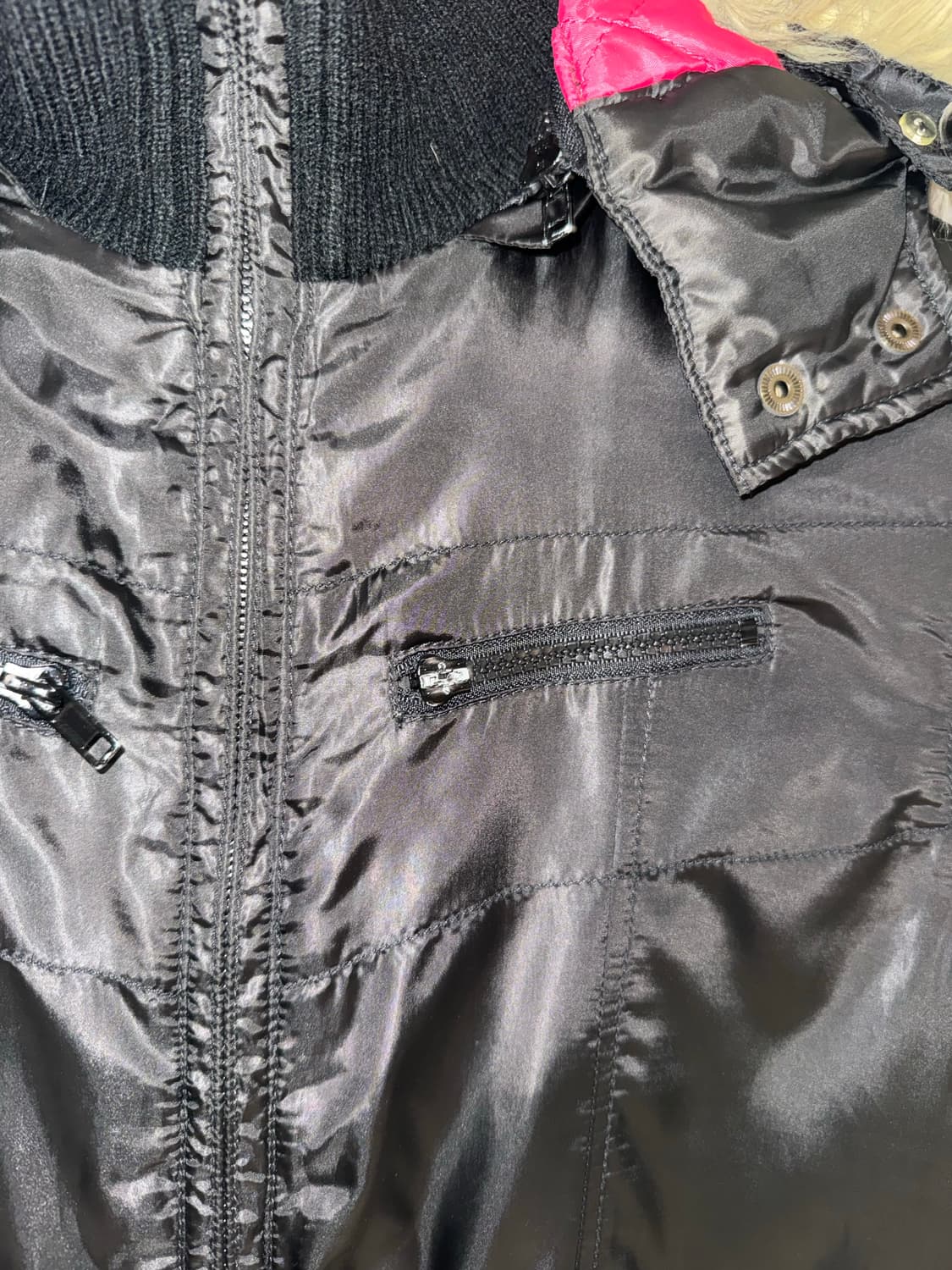 hot pink point fur trimming padding 상품이미지9