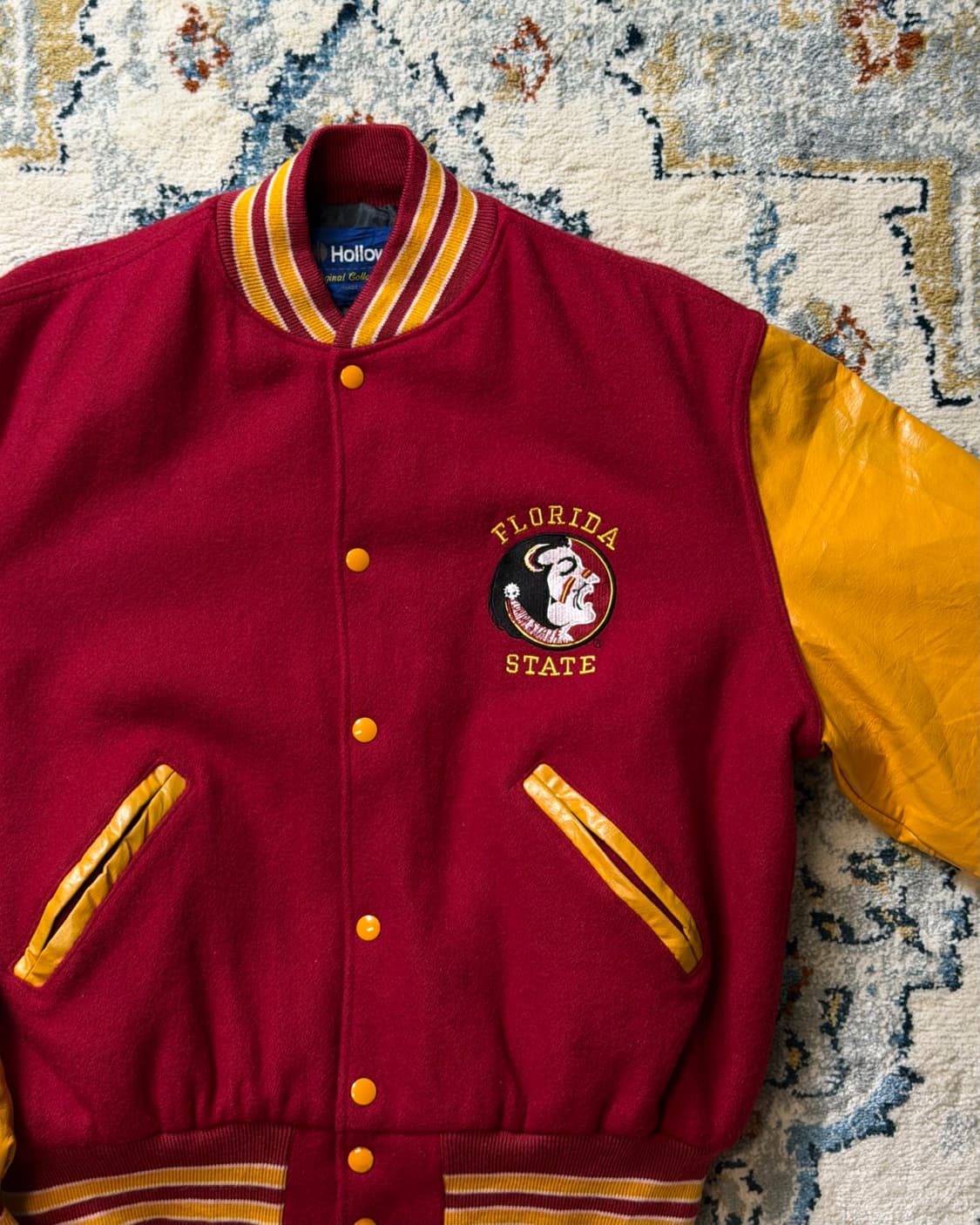 Made in USA 할로웨이 레더암 바시티자켓 상품이미지3