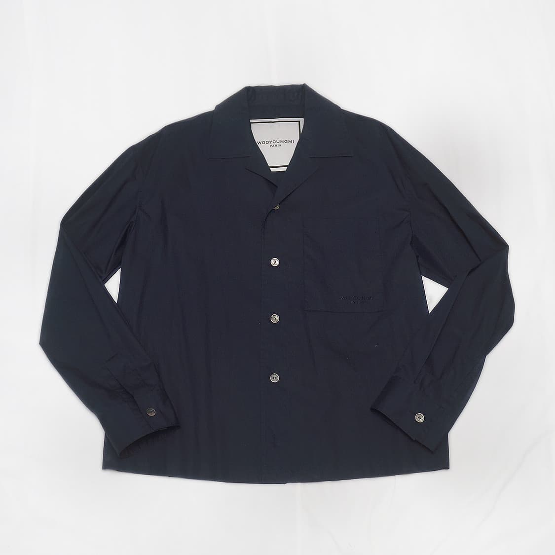 우영미 네이비 오픈카라 롱슬리브 긴팔 셔츠 (46 / 100+) 상품이미지2
