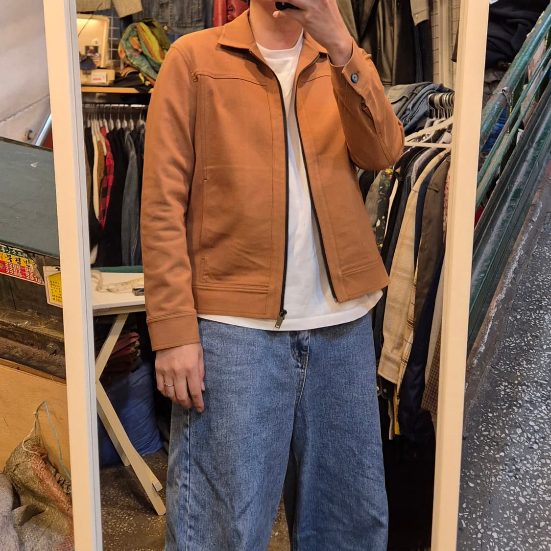 L~XL(착샷잇음) 진베이지 미니멀리즘 면자켓  상품이미지3