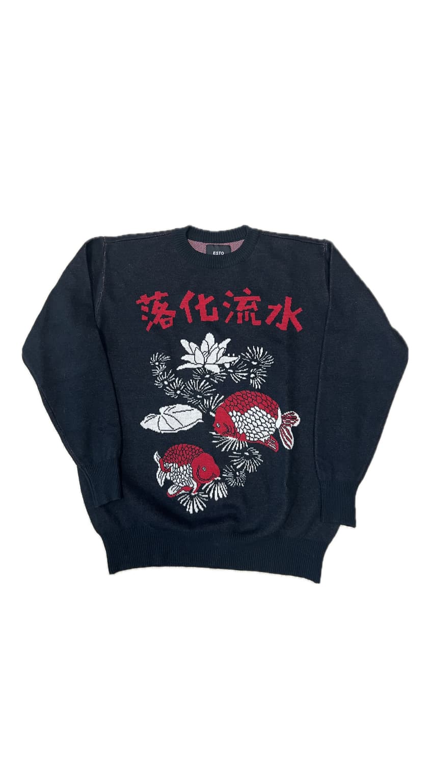 ESTO 잉어자수 니트 상품이미지1