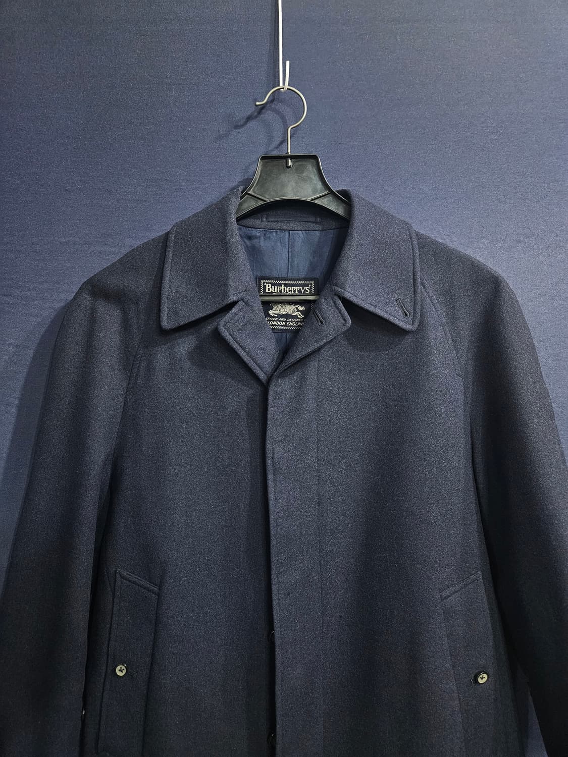 버버리스 네이비 남성 95 올드스쿨 울 하프코트  상품이미지7