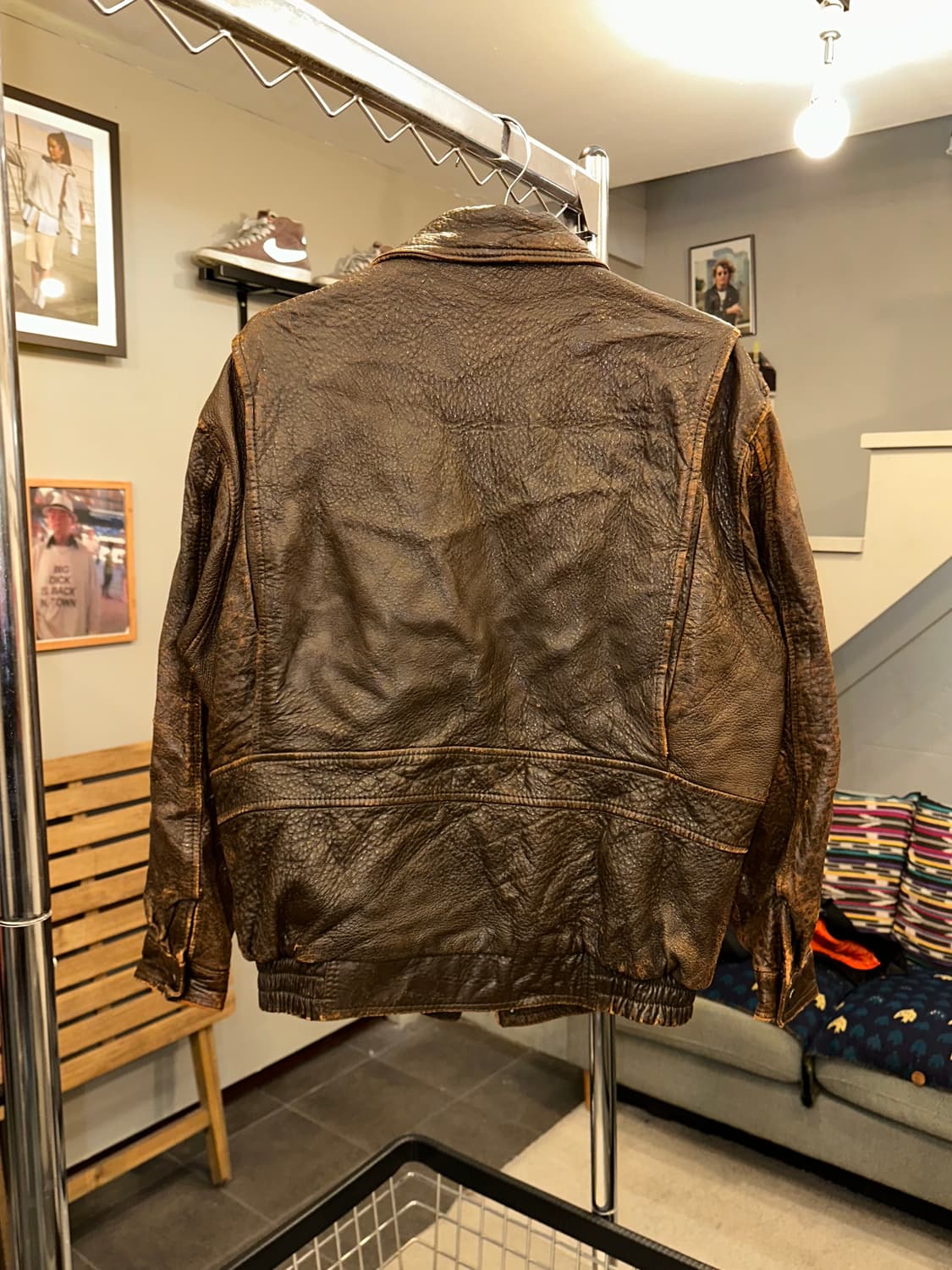 80’s Japanese cow-leather A-2 jacket 상품이미지9