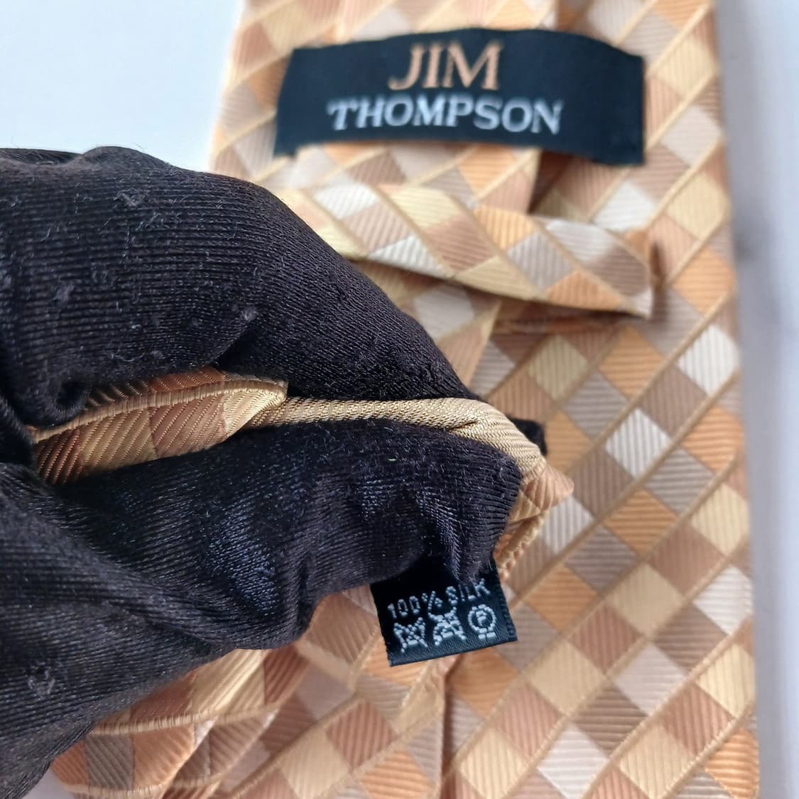 짐톰슨 실크 옐로우 자카드 넥타이  9.6CM A+등급 A19350 
 상품이미지9