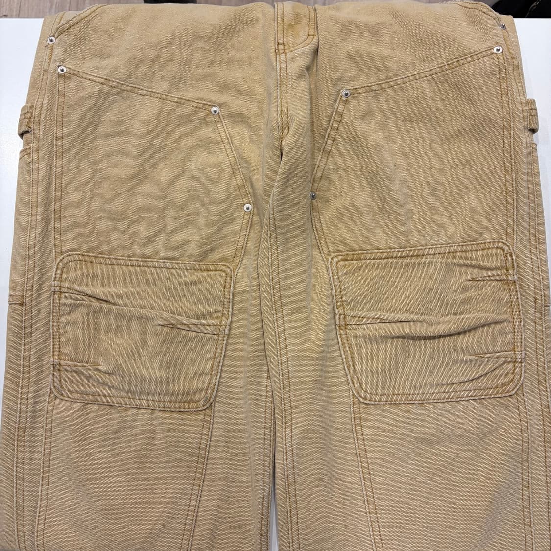 [3] 인세인개러지 베이지 워크웨어  더블니 팬츠 바지 D770 상품이미지3