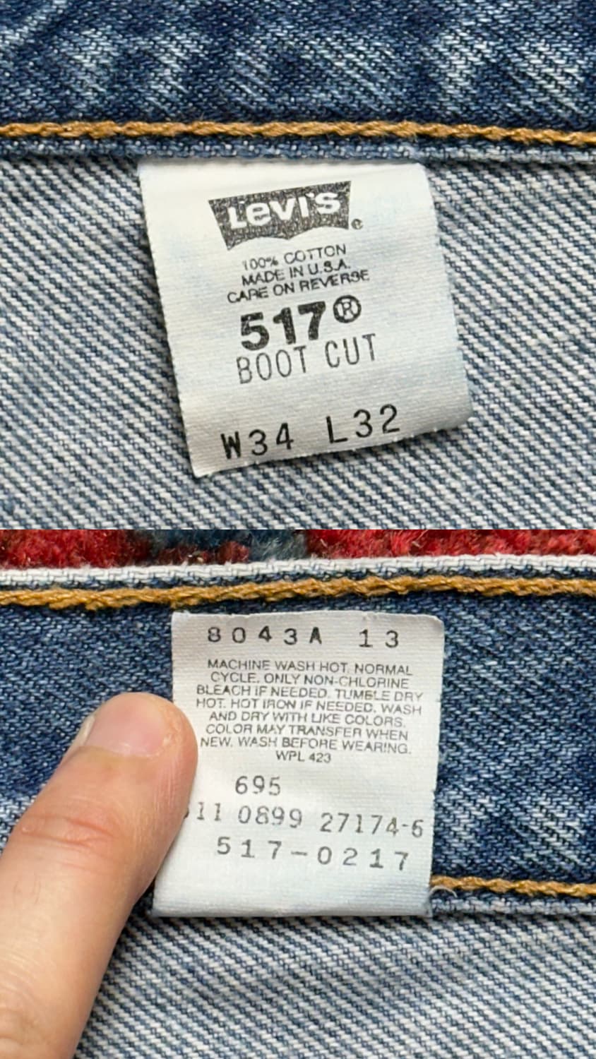 90's USA Made 빈티지 리바이스 517 부츠컷 상품이미지9