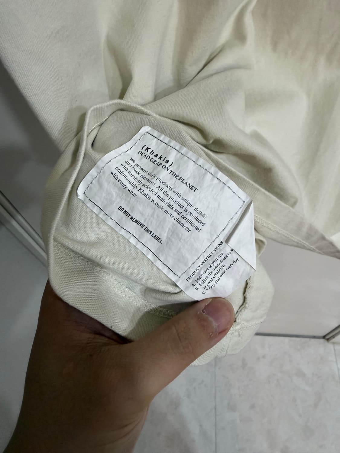 [XL] 카키스 Khakis 포켓 반팔 티셔츠 아이보리 상품이미지3