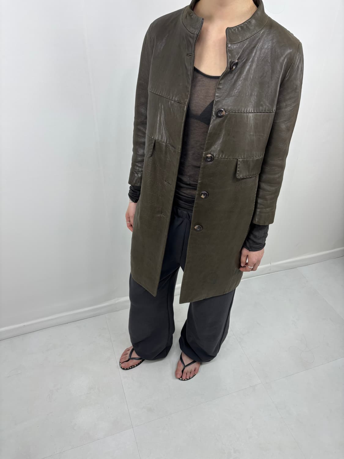 DEMIAN LAMBSKIN HALF COAT 상품이미지3